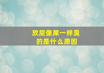 放屁像屎一样臭 的是什么原因